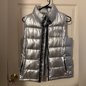 PINK Victoria's Secret Metallic Silver Vest